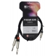 CABLE 1 MINI JACK 3.5 ST A 2 JACK 6.3 MONO 1.5m PREMIUM HILEC