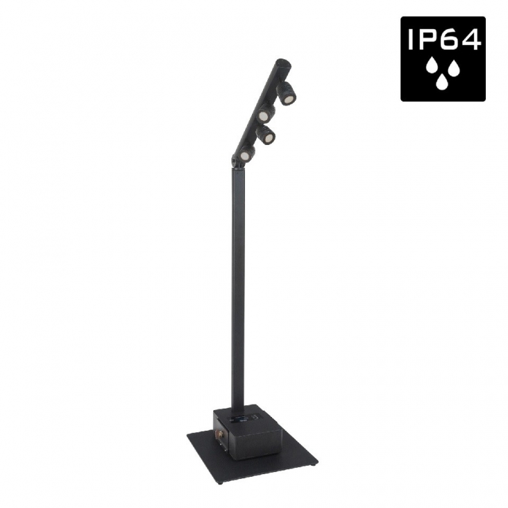 BTI-AKKUPOLE BLACK POSTE ILUMINACIÓN LED 4x5W IP-64 BATERÍA DMX BRITEQ 