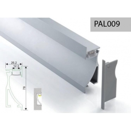 PERFIL ALUMINIO EMPOTRAR PARED 2m TAPA OPAL
