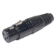XLR HEMBRA AEREO 3 PIN NEGRO HILEC