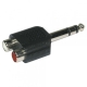 ADAPTADOR 2 RCA HEMBRA A JACK MACHO 6.35 ST