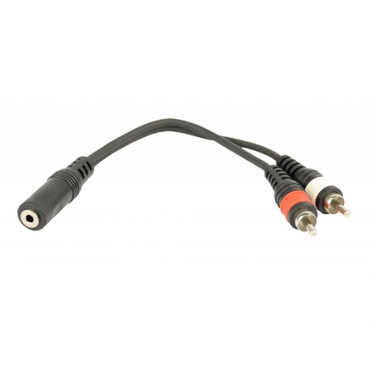 CABLE ADAPTADOR 1 JACK 3.5 HEMBRA 2 RCA MACHO HILEC