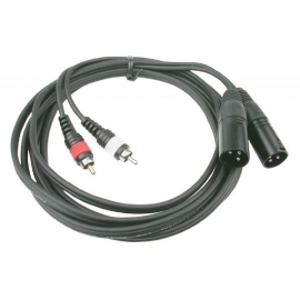 CABLE 2x4 mm 2 RCA MACHO A 2 XLR MACHO 1,5m HILEC