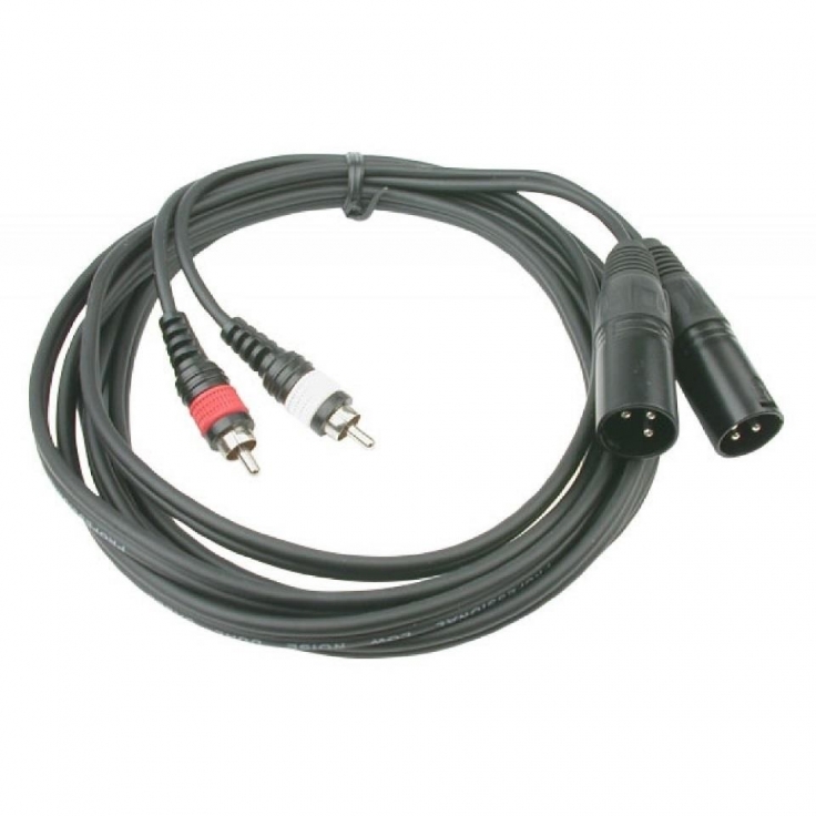 CABLE 2x4 mm 2 RCA MACHO A 2 XLR MACHO 3m HILEC