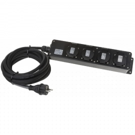 REGLETA CORRIENTE 4 SHUCKO IP-44 CABLE 5m IP-44 HILEC