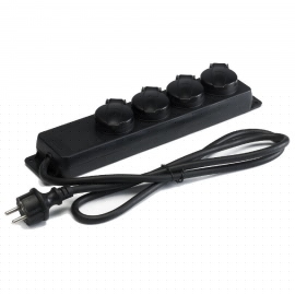 REGLETA CORRIENTE 4 SHUCKO IP-44 CABLE 3m IP-44 HILEC