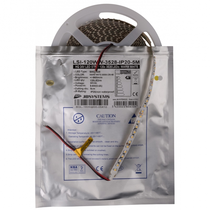 TIRA LED FLEX BL.CALIDO 5m 120 LED/m 3528 24V IP-20 JBSYSTEMS