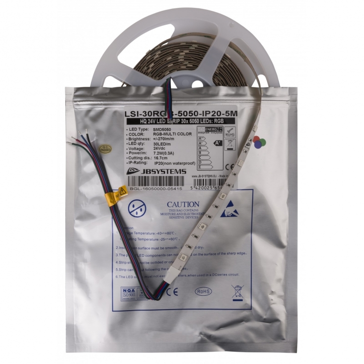 TIRA LED FLEX RGB 5m 30 LED/m 5050 24V IP-20 JBSYSTEMS