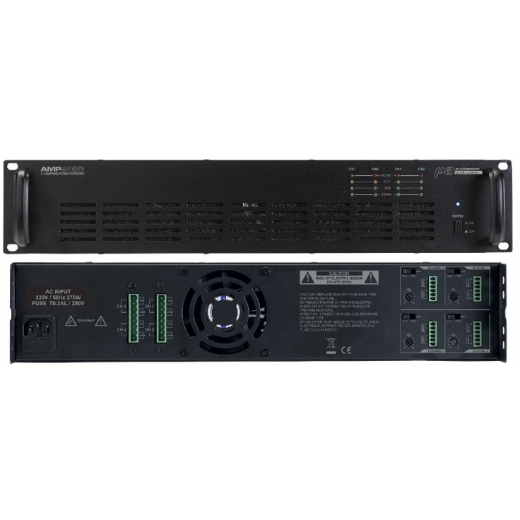 AMPLIFICADOR LINEA 100V AMP4120 4x120W 100V AUDIOPHONY