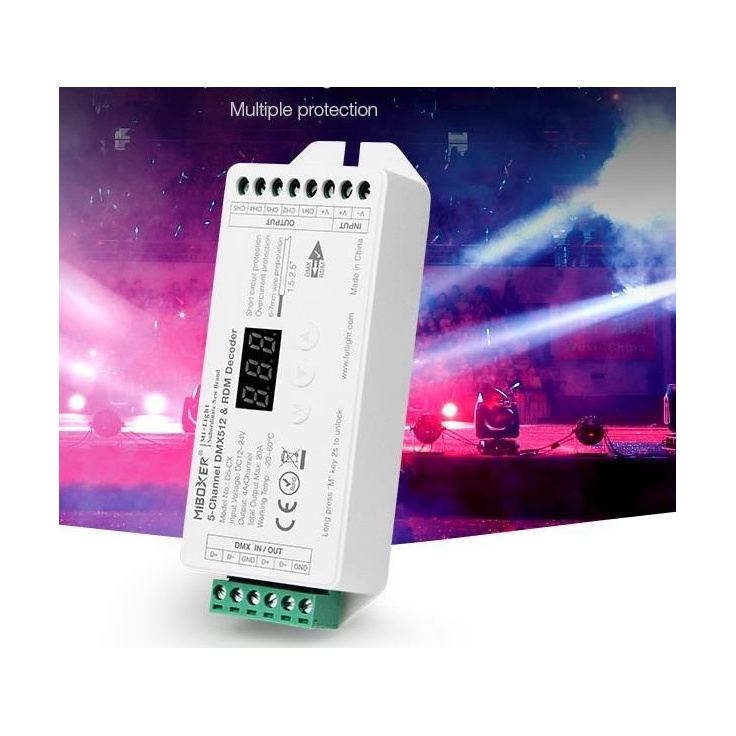 MIBOXER D5-CX DECODIFICADOR DMX-512 Y RDM 5C