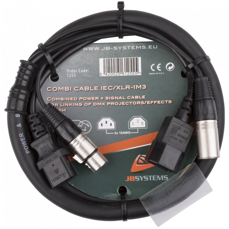COMBI CABLE IEC H / IEC M / XLR-M / XLR/ H 1m