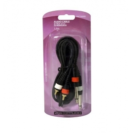 CABLE 2xRCA MACHO GOLD A 2 MONO JACK 6,3 3m QP AUDIO
